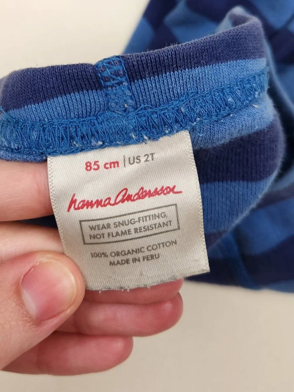 Hanna Andersson Blue Stripe Organic Cotton Pajama Pants sz US 2T 85cm